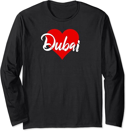I Love Dubai Tshirt For Women UAE Lover Gift Long Sleeve TShirt